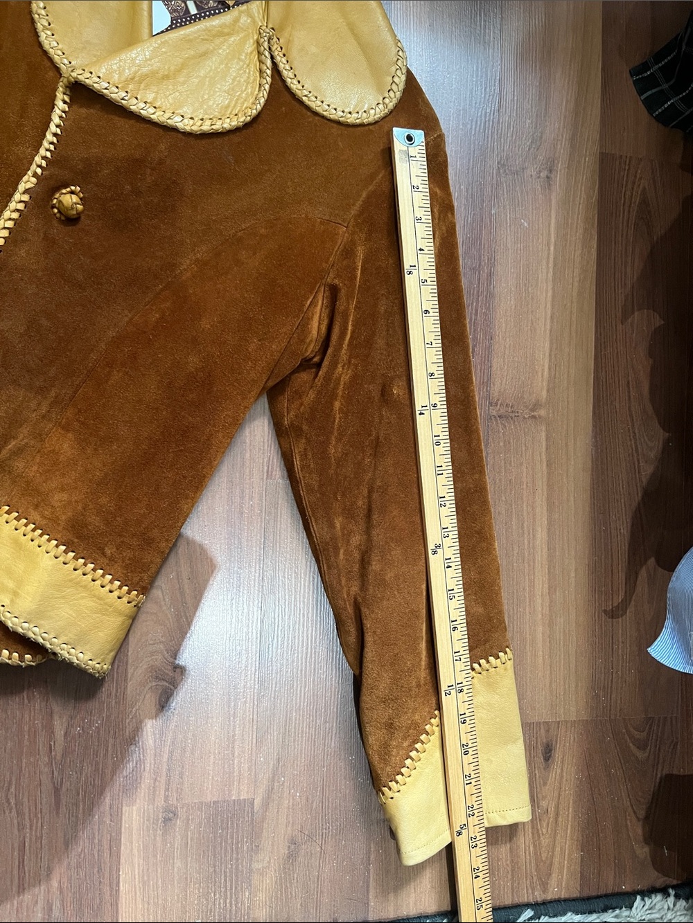 70s Made in Mexico handmade Suede Two-Tone Brown Leather Trim Jacket - Women - Picture 7 of 7